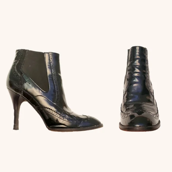 Cole Haan Black Patten Italian Booties - Picture 3 of 9